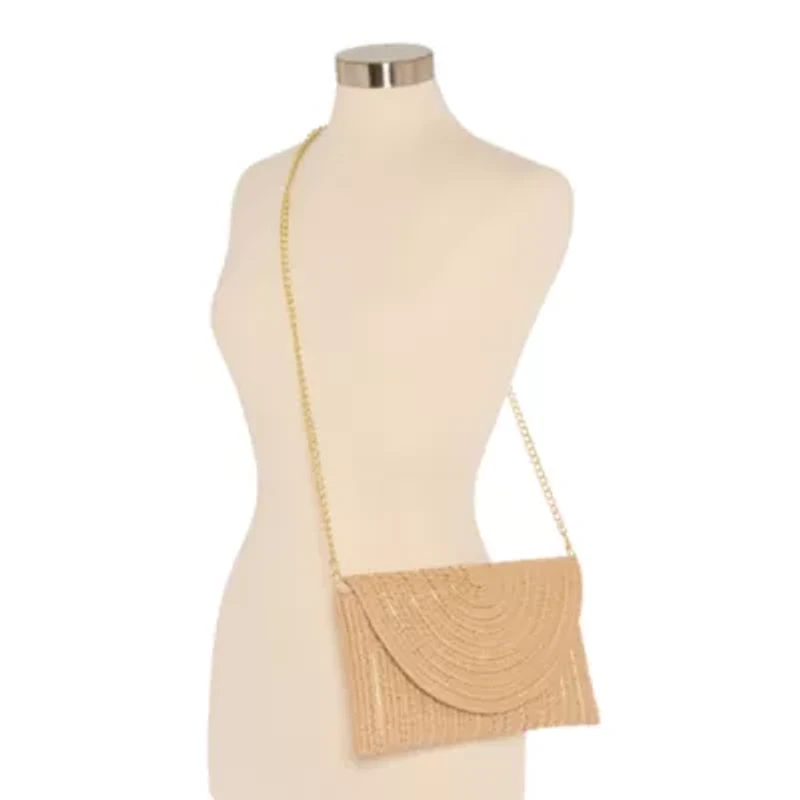 a.n.a Woven Straw Clutch