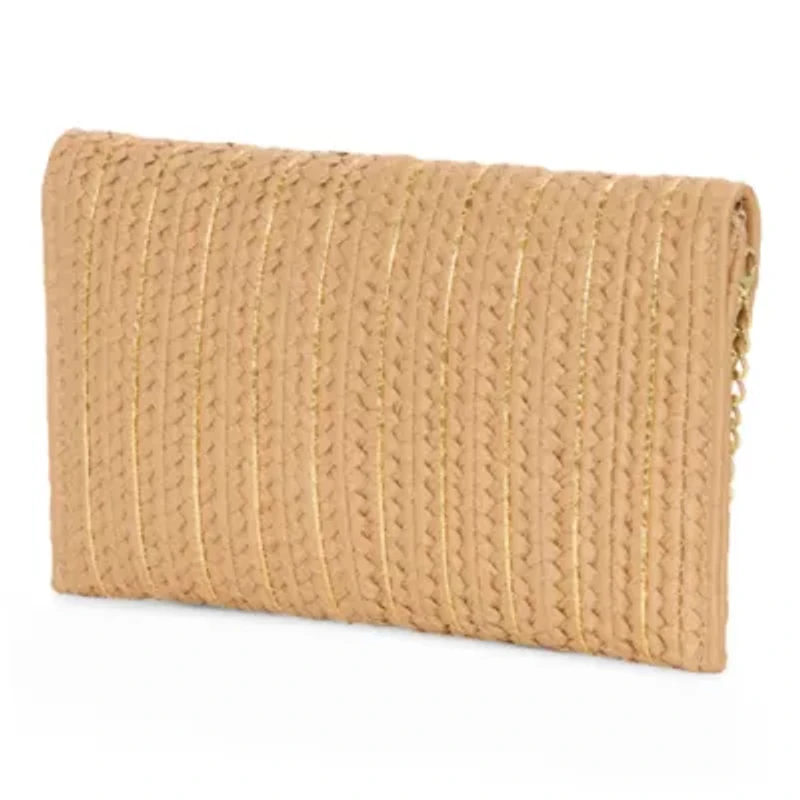 a.n.a Woven Straw Clutch