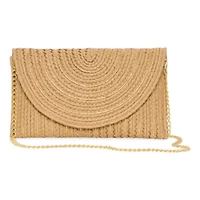 a.n.a Woven Straw Clutch