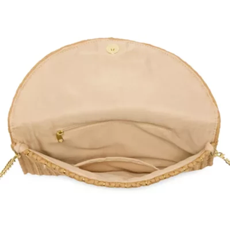 a.n.a Woven Straw Clutch