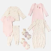 Huggies Baby Girls Rib Crew Neck Long Sleeve 2-pc. Nightgown