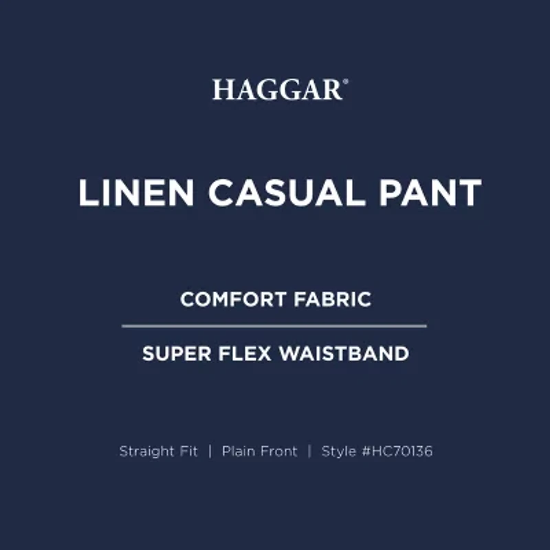 Haggar Cotton Canvas Mens Straight Fit Flat Front Pant