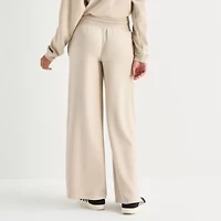 Arizona Womens Juniors Wide Leg Mid Rise Sweatpant