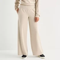 Arizona Womens Juniors Wide Leg Mid Rise Sweatpant