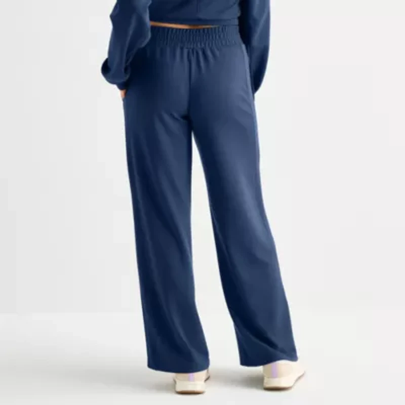 Arizona Womens Juniors Wide Leg Mid Rise Sweatpant