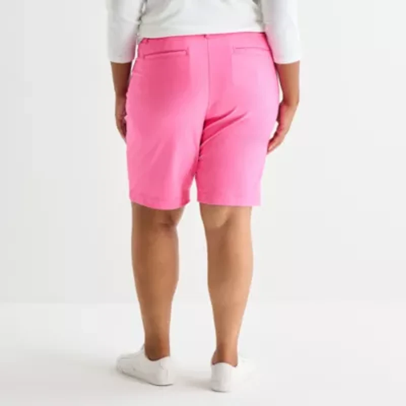 St. John's Bay Womens 11" Mid Rise Plus Bermuda Short