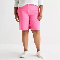 St. John's Bay Womens 11" Mid Rise Plus Bermuda Short