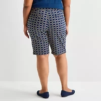 St. John's Bay Womens 11" Mid Rise Plus Bermuda Short