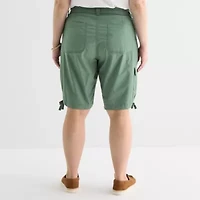 St. John's Bay Womens 11 1/2" Plus Cargo Bermuda Short