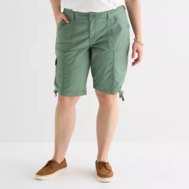 St. John's Bay Womens 11 1/2" Plus Cargo Bermuda Short
