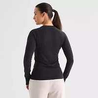 Xersion Womens Seamless Crew Neck Long Sleeve Active T-Shirt