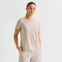 Xersion Womens Cotton Crew Neck Short Sleeve T-Shirt
