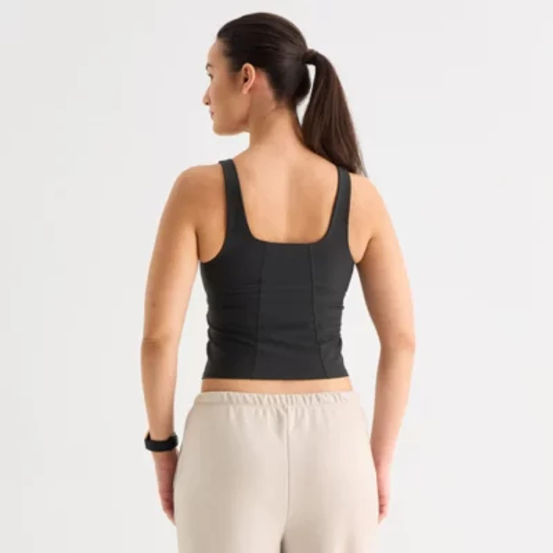 Xersion EverContour+ Womens Square Neck Sleeveless Active Tank Top