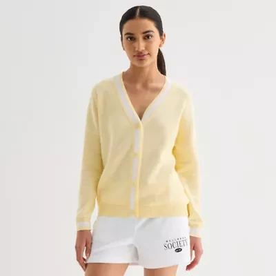 Xersion Womens Y Neck Long Sleeve Button Cardigan