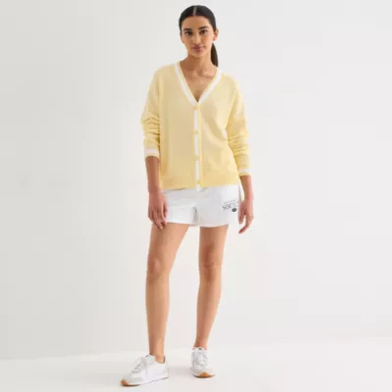 Xersion Womens Y Neck Long Sleeve Button Cardigan