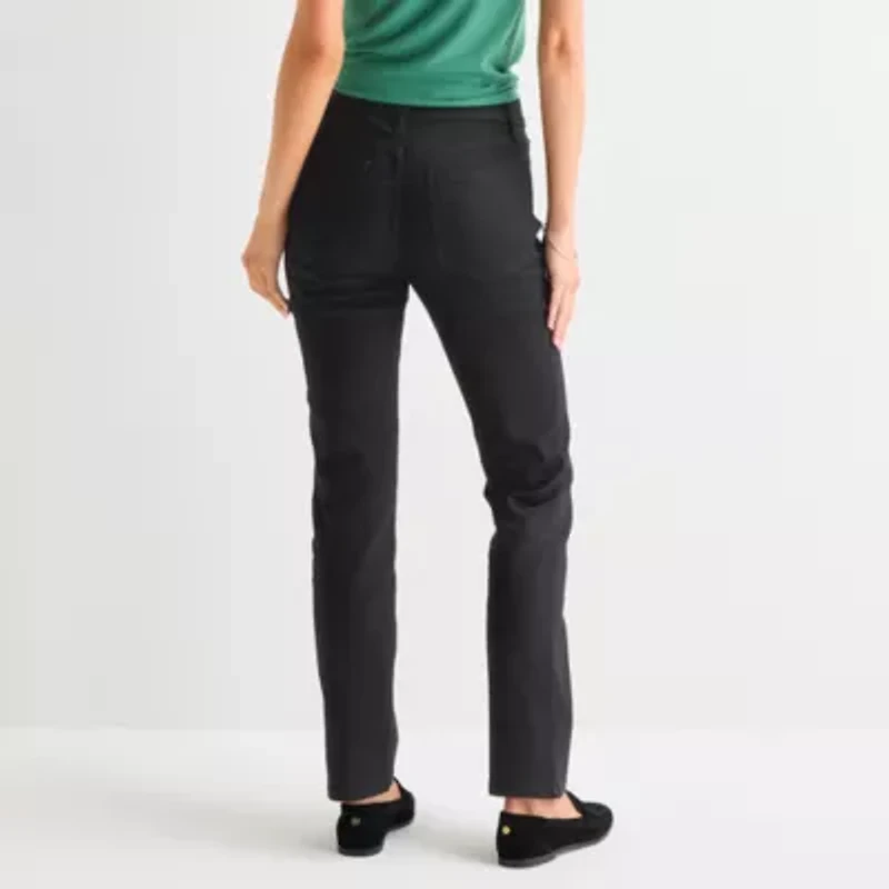 St. John's Bay Womens Mid Rise Straight Leg Jean