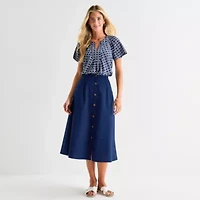 St. John's Bay Womens Midi A-Line Skirt