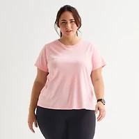Xersion Womens Crew Neck Short Sleeve Active Plus T-Shirt