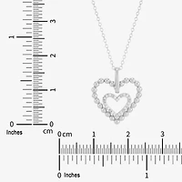 Limited Quantities! Womens 1/10 CT. T.W. Natural White Diamond Sterling Silver Heart 18 Inch Pendant Necklace