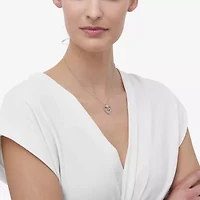 Limited Quantities! Womens 1/10 CT. T.W. Natural White Diamond Sterling Silver Heart 18 Inch Pendant Necklace