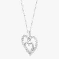 Limited Quantities! Womens 1/10 CT. T.W. Natural White Diamond Sterling Silver Heart 18 Inch Pendant Necklace