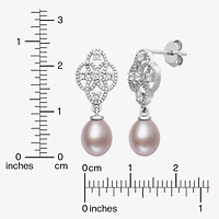 Limited Quantities! Womens Pink Cultured Freshwater Pearl Sterling Silver Drop Earrings