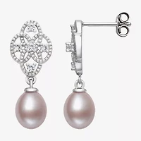 Limited Quantities! Womens Pink Cultured Freshwater Pearl Sterling Silver Drop Earrings