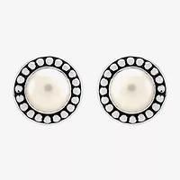 Limited Quantities! Genuine White Cultured Freshwater Pearl Sterling Silver 15.7mm Stud Earrings
