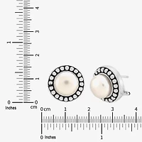 Limited Quantities! Genuine White Cultured Freshwater Pearl Sterling Silver 15.7mm Stud Earrings