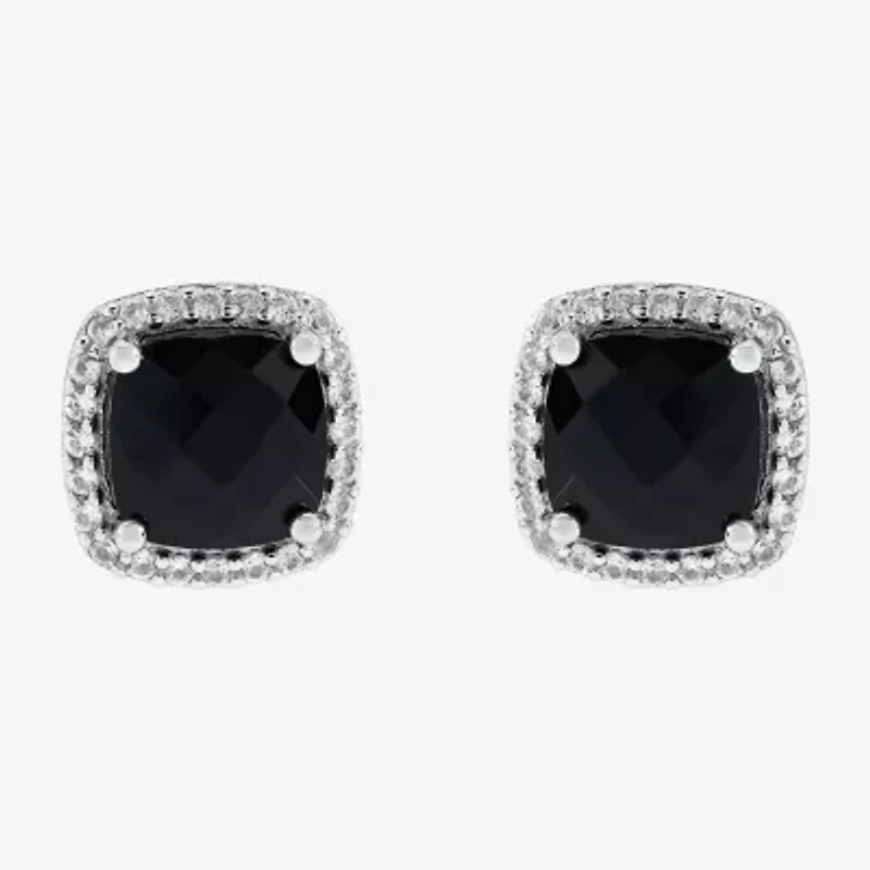 Limited Quantities! Genuine Black Onyx Sterling Silver 8.1mm Stud Earrings