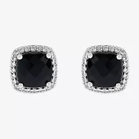 Limited Quantities! Genuine Black Onyx Sterling Silver 8.1mm Stud Earrings