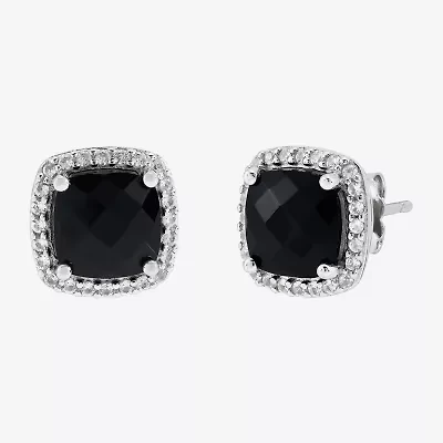 Limited Quantities! Genuine Black Onyx Sterling Silver 8.1mm Stud Earrings