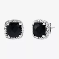 Limited Quantities! Genuine Black Onyx Sterling Silver 8.1mm Stud Earrings