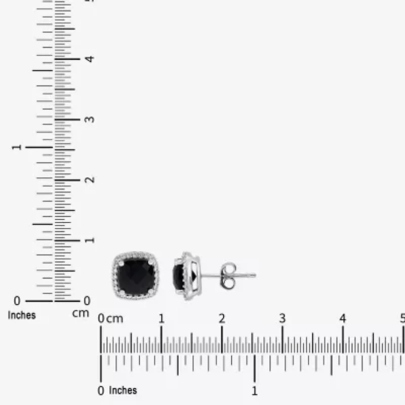 Limited Quantities! Genuine Black Onyx Sterling Silver 8.1mm Stud Earrings