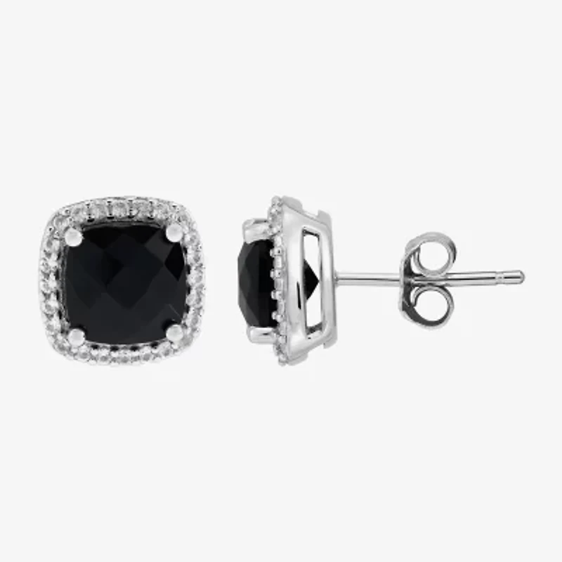 Limited Quantities! Genuine Black Onyx Sterling Silver 8.1mm Stud Earrings