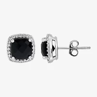 Limited Quantities! Genuine Black Onyx Sterling Silver 8.1mm Stud Earrings