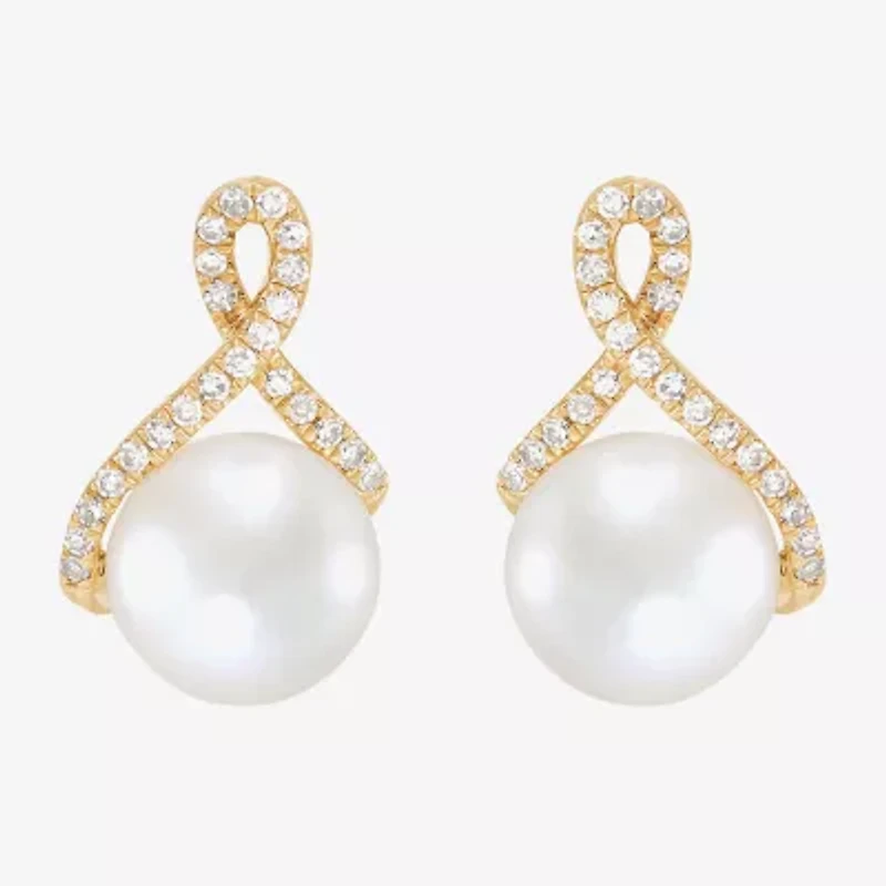 Limited Quantities! Womens 1/7 CT. T.W. Genuine White Cultured Freshwater Pearl 14K Gold Drop Earrings