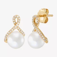 Limited Quantities! Womens 1/7 CT. T.W. Genuine White Cultured Freshwater Pearl 14K Gold Drop Earrings