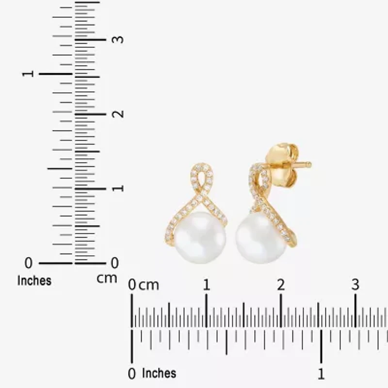 Limited Quantities! Womens 1/7 CT. T.W. Genuine White Cultured Freshwater Pearl 14K Gold Drop Earrings