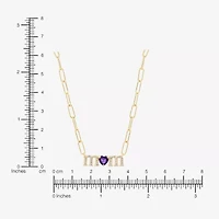 Limited Quantities! Womens Genuine Purple Amethyst 14K Gold Over Silver Heart 18 Inch Pendant Necklace