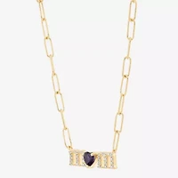 Limited Quantities! Womens Genuine Purple Amethyst 14K Gold Over Silver Heart 18 Inch Pendant Necklace