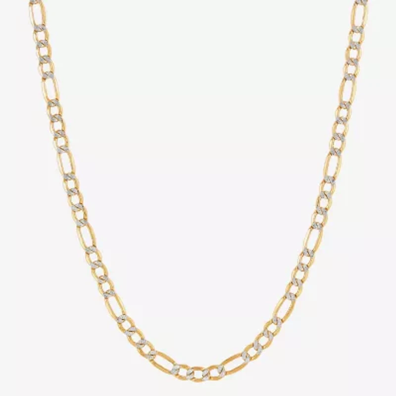 Made in Italy Womens 10K Gold 22 Inch Figaro Chain Necklace