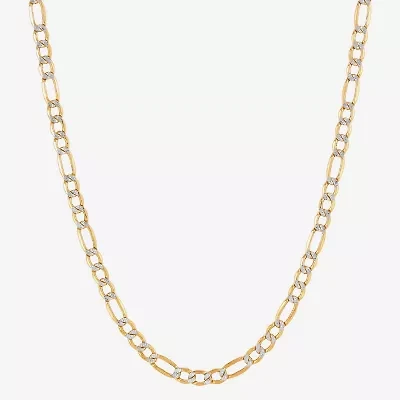 Made in Italy Womens 10K Gold 22 Inch Figaro Chain Necklace