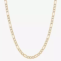 Made in Italy Womens 10K Gold 22 Inch Figaro Chain Necklace