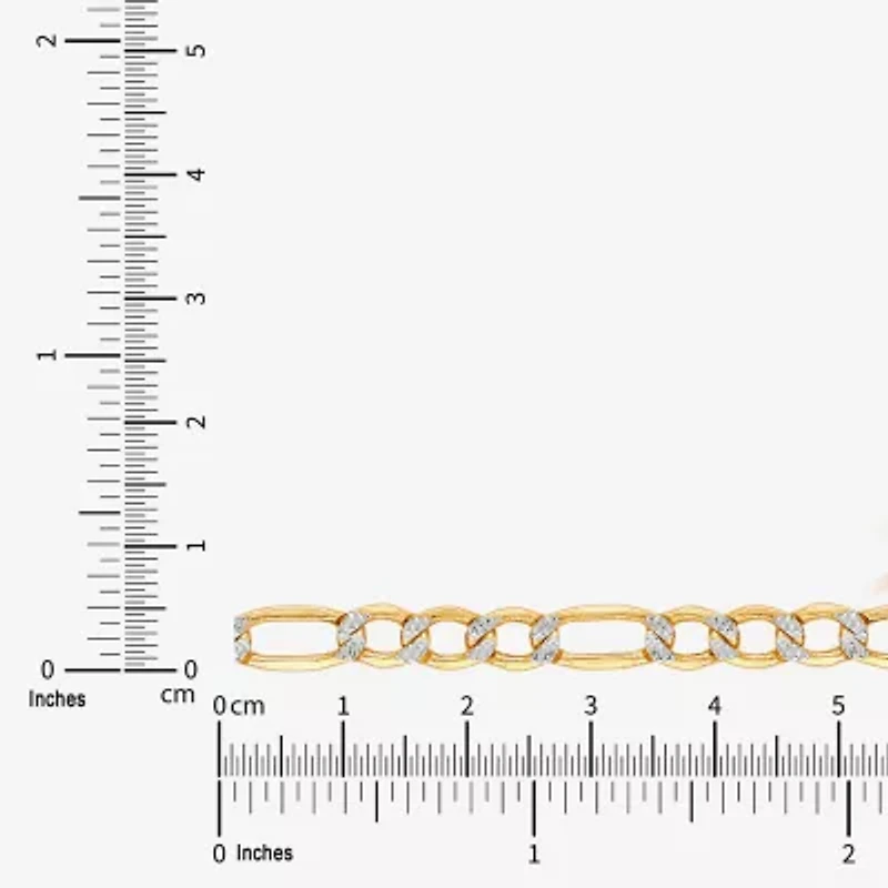 Made in Italy Womens 10K Gold 22 Inch Figaro Chain Necklace