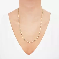 Made in Italy Womens 10K Gold 22 Inch Figaro Chain Necklace