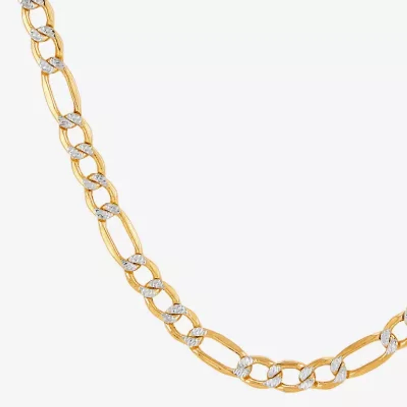 Made in Italy Womens 10K Gold 22 Inch Figaro Chain Necklace