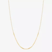 Made in Italy Womens 10K Gold Inch Box Chain Necklace