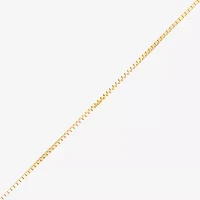Made in Italy Womens 10K Gold Inch Box Chain Necklace