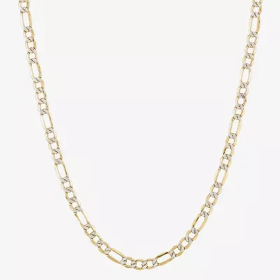 Made in Italy Womens 10K Gold 24 Inch Figaro Chain Necklace